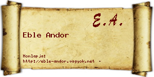 Eble Andor névjegykártya