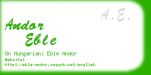 andor eble business card